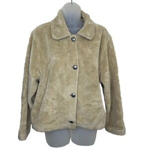 Vintage Tsunami Jacket Women‎ Large Beige Horse Equestrian Fleece Western Concho